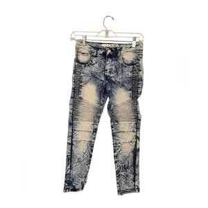 Mecca Acid Washed Crinkle Lines Skinny Stretch Fit Boys Size 12